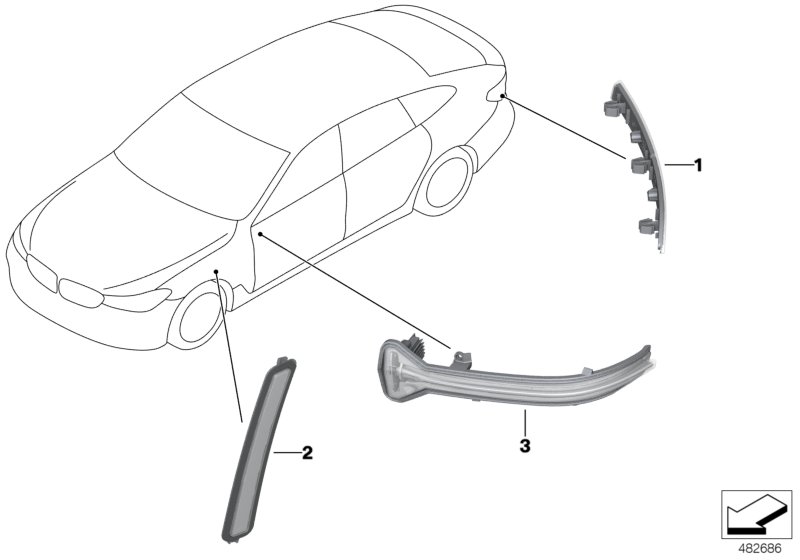 Genuine BMW 63147391647 G32 Reflector Left (Inc. 630iX, 640i & 620dX) | ML Performance UK Car Parts