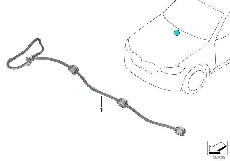 Genuine BMW 61667487715 G06 Nozzle Array Window Washing System (Inc. X6 40iX, X6 30dX & X6 M50iX) | ML Performance UK Car Parts