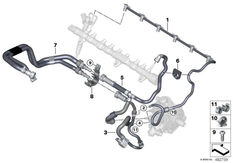 Genuine BMW 13538575461 G30 G02 G31 Fuel Feed Line (Inc. 520d, 520d ed & 520dX) | ML Performance UK Car Parts