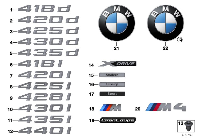 Genuine BMW 51147356329 Label 418D (Inc. 418d) | ML Performance UK Car Parts