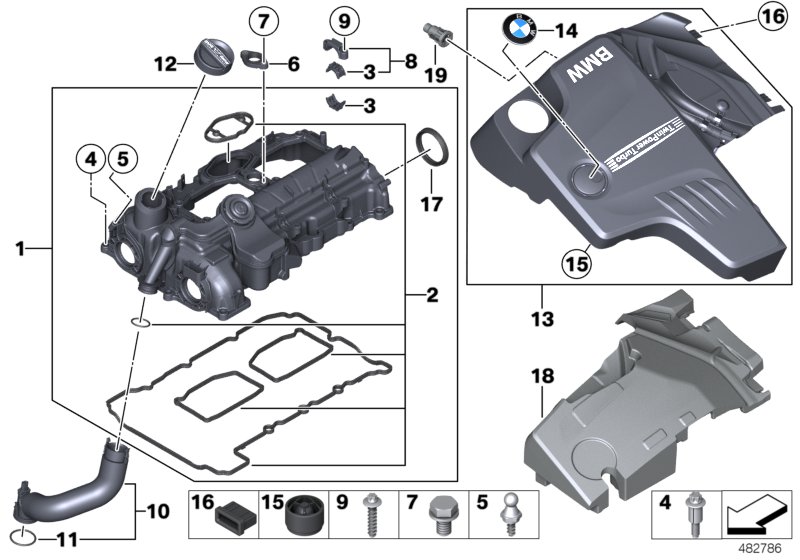 Genuine BMW 11127588412 F20 F16 F11 Cylinder Head Cover (Inc. Z4 20i, 428i & X1 16i) | ML Performance UK Car Parts