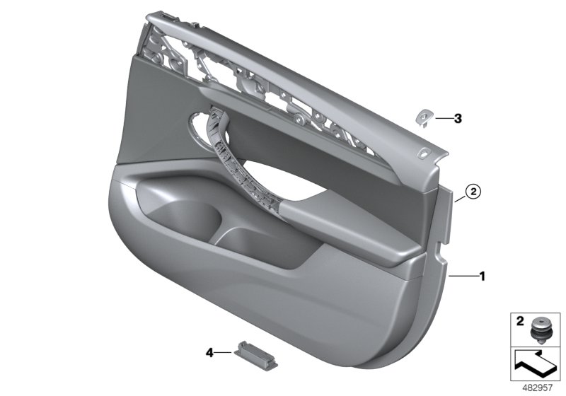 Genuine BMW 51417936692 G01 G02 Door Trim Panel, Front Right MOKKA (Inc. X3 & X4 25dX) | ML Performance UK Car Parts