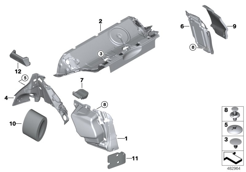 Genuine BMW 51482006746 Sound Insulation Trunk Right (Inc. X3) | ML Performance UK Car Parts