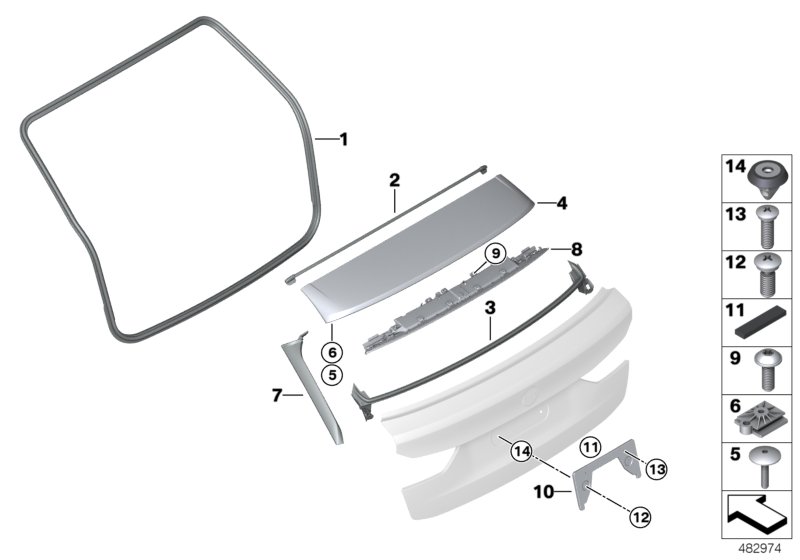 Genuine BMW 51767390377 G31 Seal For Roof, Rear (Inc. 520d, 530d & 520dX) | ML Performance UK Car Parts