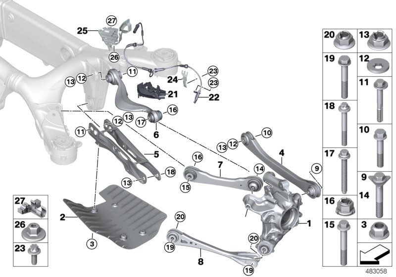 Genuine BMW 33306871498 G01 Guiding Suspens. Link W Rubber Mount Rgh (Inc. X3) | ML Performance UK Car Parts