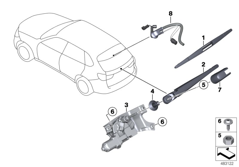 Genuine BMW 63257350771 F15 Spray Nozzle With Hose (Inc. X5 25d) | ML Performance UK Car Parts