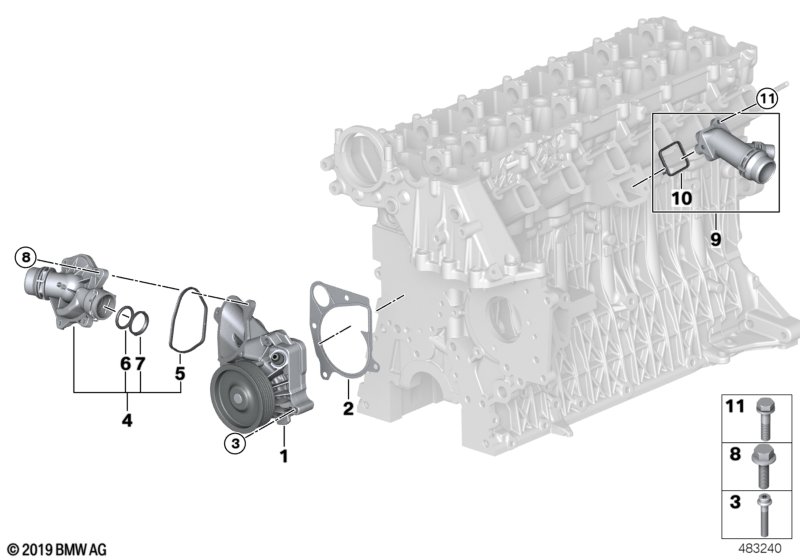 Genuine BMW 11517801063 E70 E90 E83 Coolant Pump, Mechanical (Inc. X5 3.5d, X3 3.0d & 335d) | ML Performance UK Car Parts