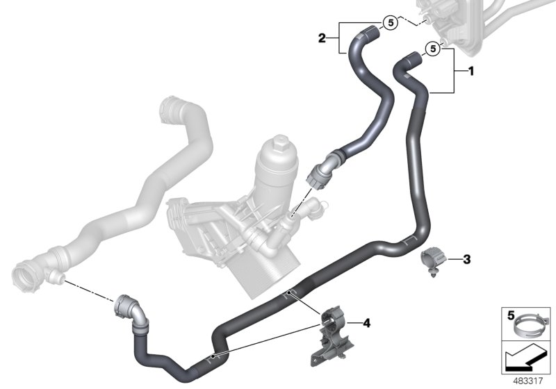 Genuine BMW 64219354459 G01 G02 Coolant Hose, Supply (Inc. X3) | ML Performance UK Car Parts