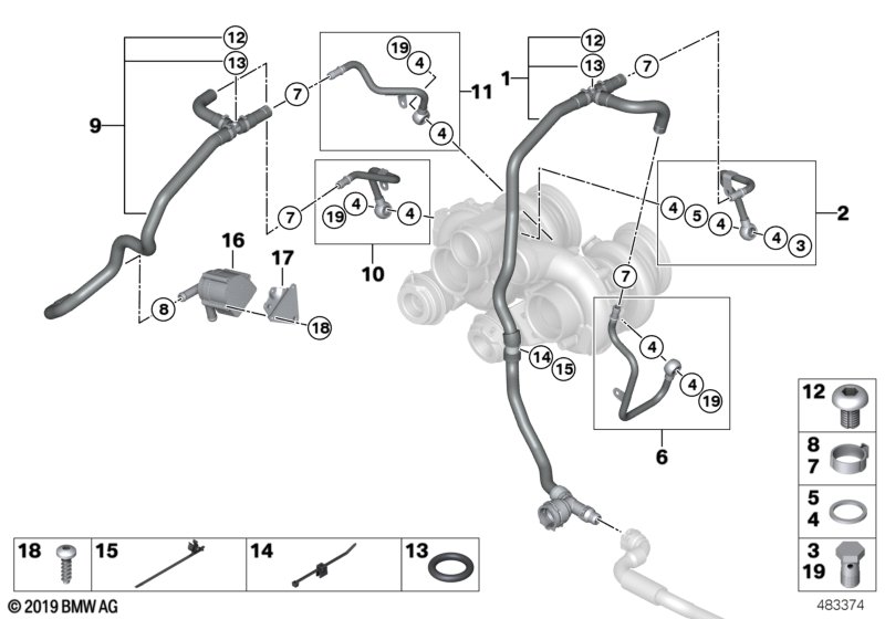 Genuine BMW 11537598343 E70 E71 Return Hose ZYL. 1-4 (Inc. X5 M & X6 M) | ML Performance UK Car Parts