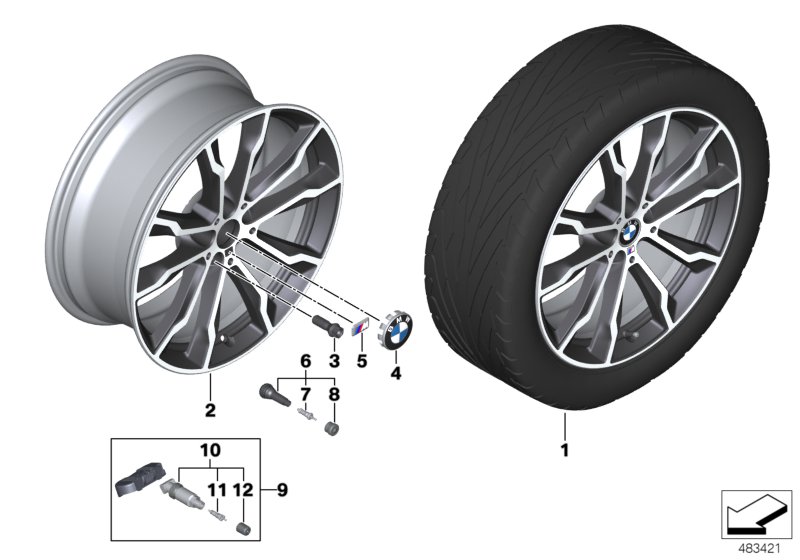 Genuine BMW 36108010268 Disk Wheel, Light Alloy, In Orbitgrey 8JX20 ET:27 (Inc. X4 30dX & X3) | ML Performance UK Car Parts