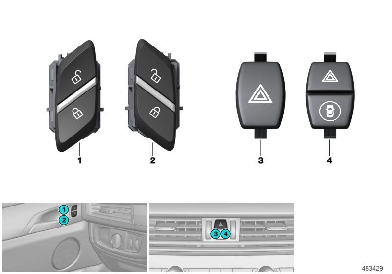 Genuine BMW 61319354189 F25 F26 Switch For Emergency Flasher System (Inc. X4 35dX & X3) | ML Performance UK Car Parts