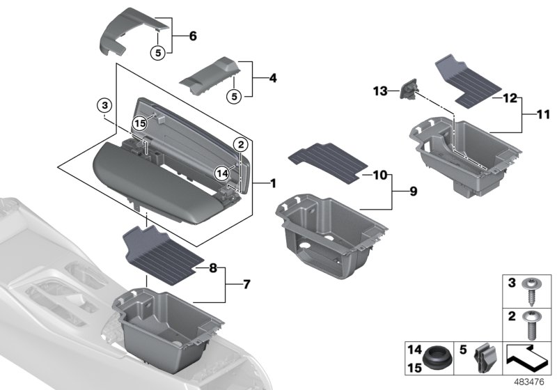 Genuine BMW 51169483813 G30 G31 G32 Storage Tray Center Armrest Telephone (Inc. 530eX, 540iX & 540i) | ML Performance UK Car Parts