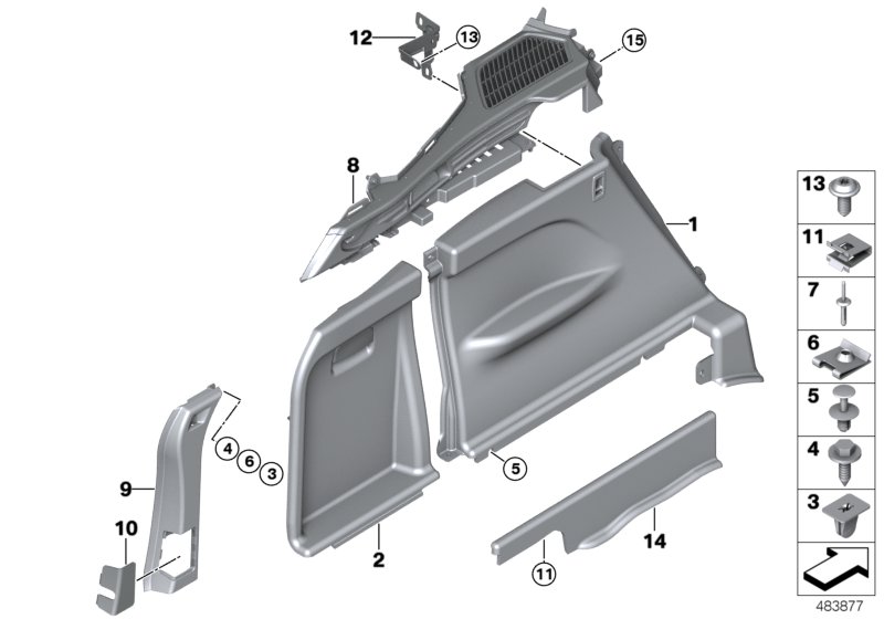 Genuine BMW 51477326703 F15 Left Front Lugg.Compartment Trim Panel ANTHRAZIT (Inc. X5) | ML Performance UK Car Parts