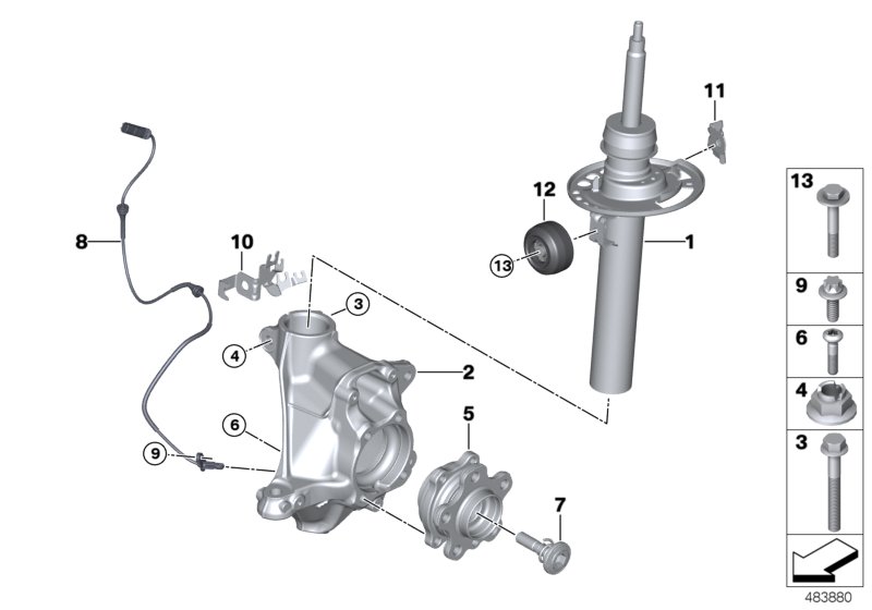 Genuine BMW 31216882595 Pivot Bearing, Camber Correction, Left MINUS (Inc. X3) | ML Performance UK Car Parts