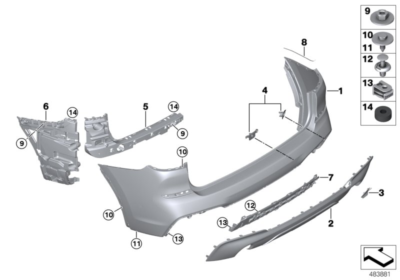 Genuine BMW 51128094862 G01 Trim Panel, Bumper, Rear, Bottom  (Inc. X3) | ML Performance UK Car Parts