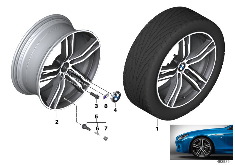 Genuine BMW 36117856707 F13 Disk Wheel, Light Alloy, In Orbitgrey 8,5JX20 ET:33 (Inc. 640i, 650i & 650iX) | ML Performance UK Car Parts