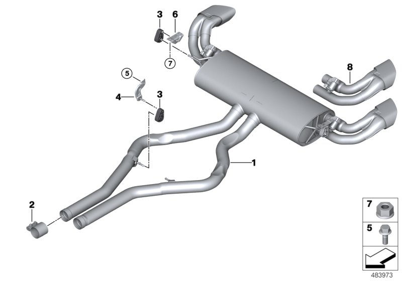 Genuine BMW 18307848147 E70 E71 Rear Muffler With Exhaust Flap (Inc. X5 M & X6 M) | ML Performance UK Car Parts