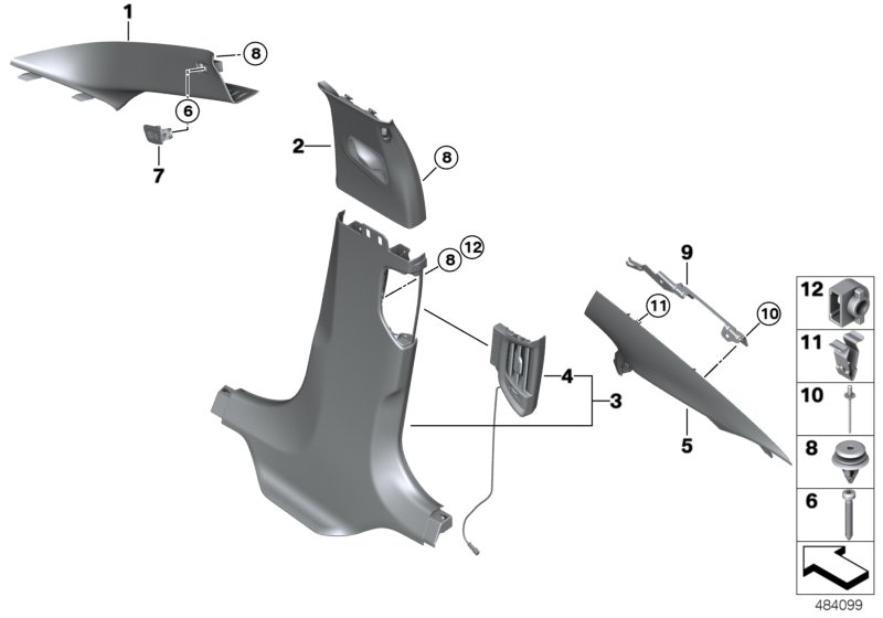 Genuine BMW 51437384535 F90 G30 Bracket, Column C Cover, Left (Inc. 520i 1.6, 530dX & 520dX) | ML Performance UK Car Parts