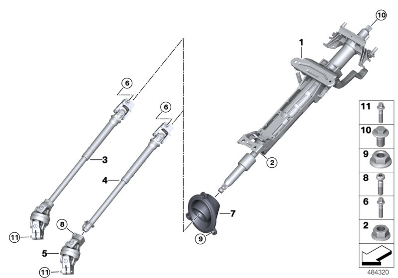 Genuine BMW 32306887185 G01 Steering Spindle BottoW/Double Joint (Inc. X4) | ML Performance UK Car Parts