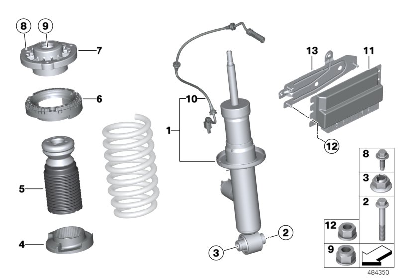 Genuine BMW 37106893782 G01 Spring Strut, Edc, Rear (Inc. X3 30eX) | ML Performance UK Car Parts