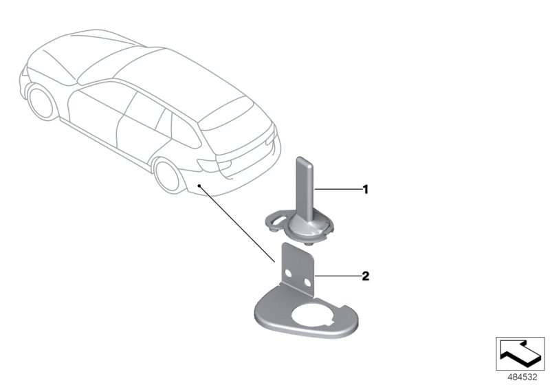 Genuine BMW 65209283639 E91 Bracket For Antenna BEHÖRDE (Inc. 330xd, 323i & 316i) | ML Performance UK Car Parts