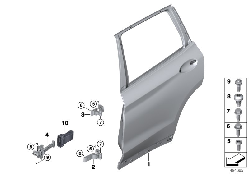 Genuine BMW 41007495992 G02 G01 Right Upper Rear Door Hinge (Inc. X3) | ML Performance UK Car Parts