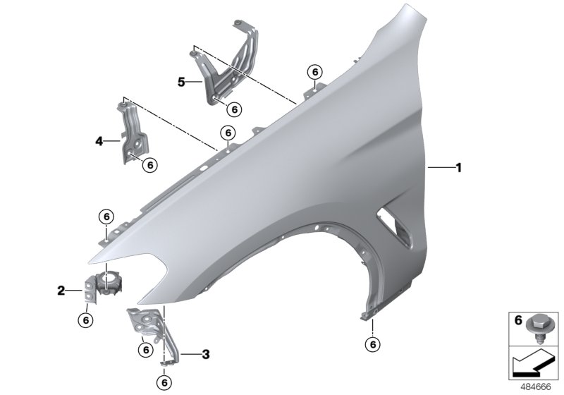 Genuine BMW 41357475795 G02 Side Panel Bracket, Front Left 1 (Inc. X4 20dX & X3) | ML Performance UK Car Parts