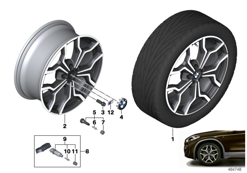 Genuine BMW 36108009759 F39 Disk Wheel, Light Alloy, In Orbitgrey 8JX19 ET:47 (Inc. X2 25iX, X2 20i & X2 20iX) | ML Performance UK Car Parts