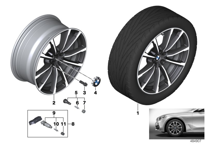 Genuine BMW 36116877023 G32 Disk Wheel, Light Alloy, In Orbitgrey 9,5JX19 ET:39 (Inc. 640iX, 630d & 620dX) | ML Performance UK Car Parts