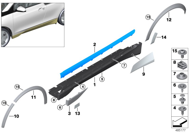 Genuine BMW 51447369840 Door Sill Cover, Primed Right (Inc. i3 94Ah Rex, i3s 94Ah Rex & i3 60Ah) | ML Performance UK Car Parts