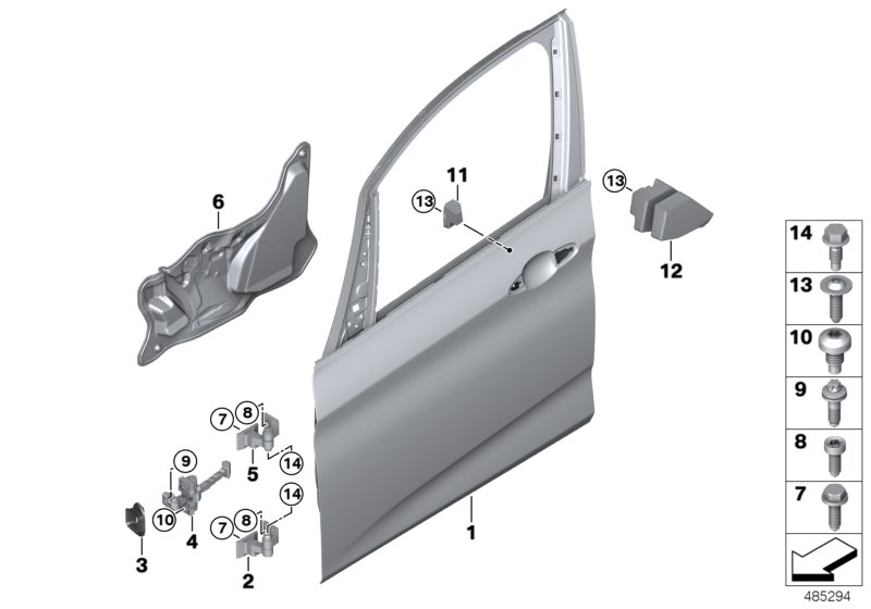 Genuine BMW 51487393025 F46 Crashpad, Door, Front Left (Inc. 218dX, 214d & 218i) | ML Performance UK Car Parts