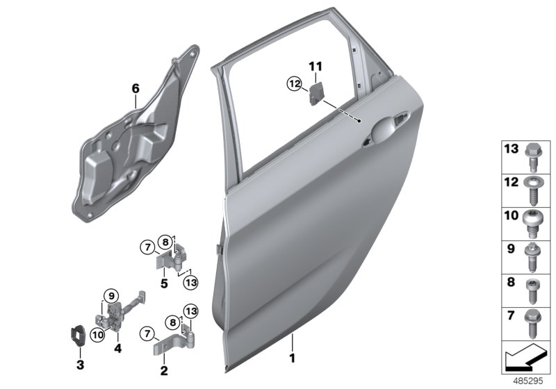 Genuine BMW 51487390078 F45 Sound Insulating Door Rear Right (Inc. 214d, 218d & 225i) | ML Performance UK Car Parts