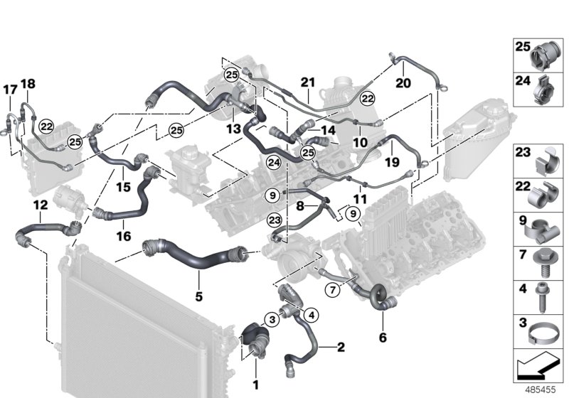 Genuine BMW 17128602666 G12 G11 G30 Line, Ventilation-Pcv- Ventilation (Inc. M550iX, 750LiX 4.4 & 750LiX 4.0) | ML Performance UK Car Parts