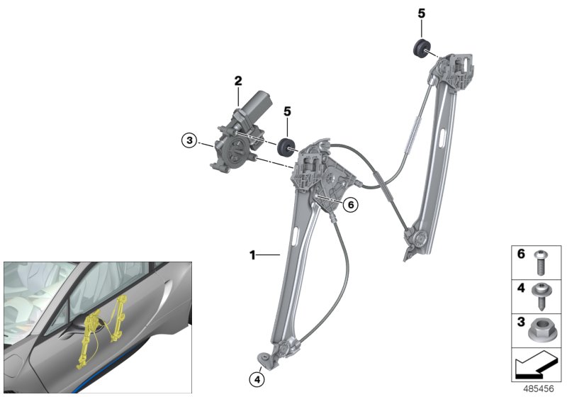 Genuine BMW 51337401657 Window Lifter Without Motor,Front Left (Inc. i8) | ML Performance UK Car Parts