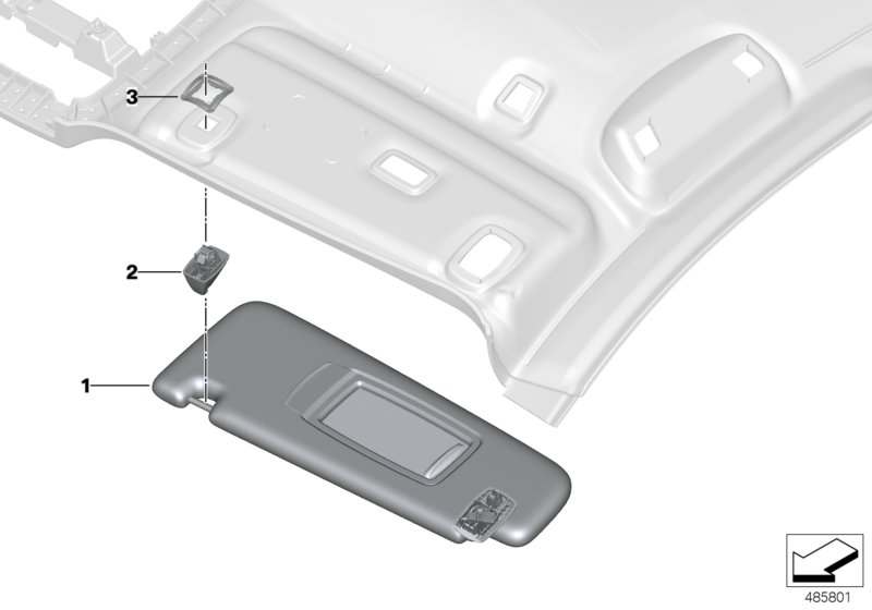 Genuine BMW 51167478386 G32 Right Sun Visor CANBERRABEIGE (Inc. 630i, 630dX & 640dX) | ML Performance UK Car Parts