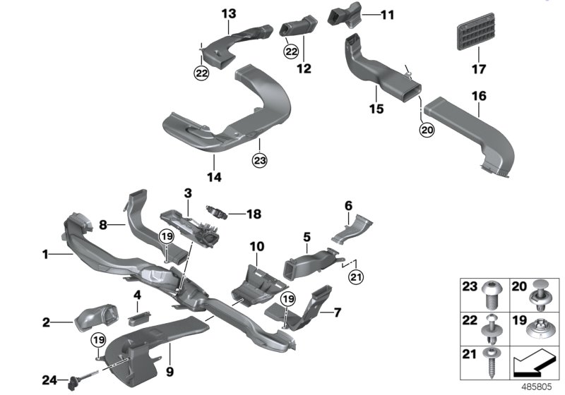 Genuine BMW 51477343499 G11 G12 Air Duct, Rear Compartment, Rear Left SCHWARZ (Inc. 750LiX, 745e & 750i) | ML Performance UK Car Parts