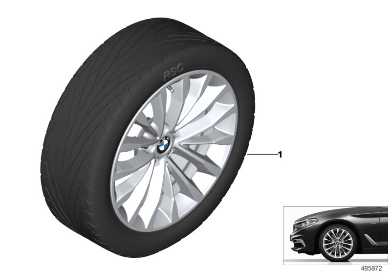 Genuine BMW 36112455035 G30 G31 Rdc Compl. Alloy Wheel Set Summer 245/45R18 100Y (Inc. 520d ed, 525d & 530e) | ML Performance UK Car Parts