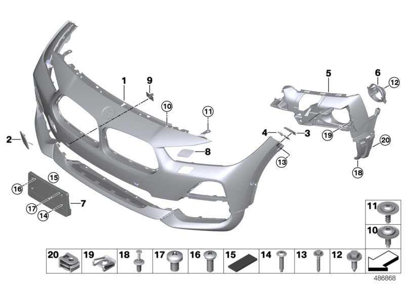 Genuine BMW 51117499489 F39 Cover, Headlight Washer, Primed, Left (Inc. X2 20d, X2 16d & X2 M35iX) | ML Performance UK Car Parts