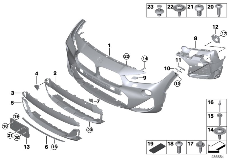 Genuine BMW 51118092582 F39 Cover, Primed, Center MSP PDC (Inc. X2) | ML Performance UK Car Parts