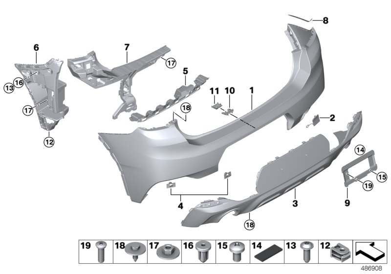 Genuine BMW 51128090077 F39 Bumper Trim Panel, Rear Bottom Painted MSX 2BORDIG PDC (Inc. X2 20dX, X2 20iX & X2 25dX) | ML Performance UK Car Parts