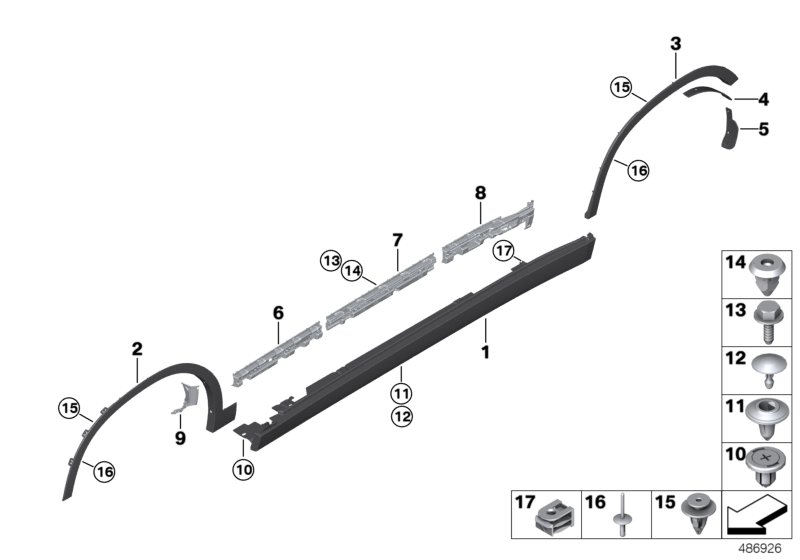 Genuine BMW 51777426454 F39 Mount, Cover, Door Sill, Right (Inc. X2 20iX, X2 18i & X2 25iX) | ML Performance UK Car Parts