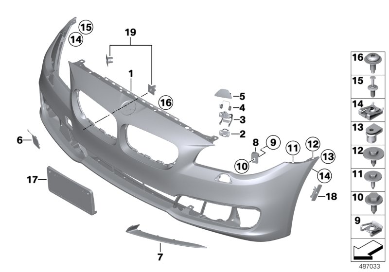 Genuine BMW 51117331766 F10 F11 Protective Rubber Strip,Rght Frnt Bumper (Inc. M550dX) | ML Performance UK Car Parts