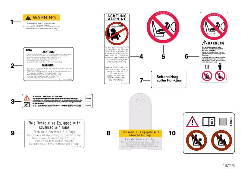 Genuine BMW 71239359015 F33 RR4 R53 Instruction Notice, Passenger'S Airbag ZH (Inc. X4 30dX, 420iX & 750dX) | ML Performance UK Car Parts