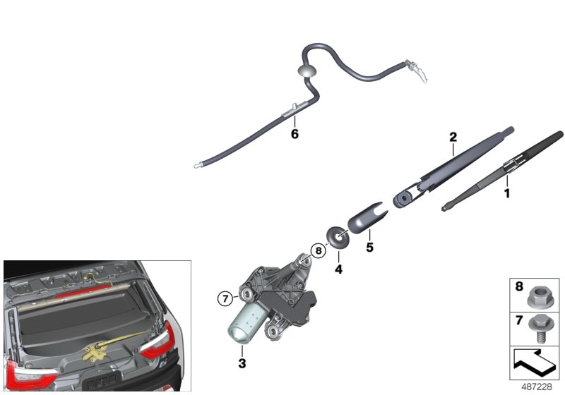 Genuine BMW 61627306462 Rear Window Wiper Motor (Inc. i3 60Ah Rex, i3 120Ah Rex & i3 120Ah) | ML Performance UK Car Parts