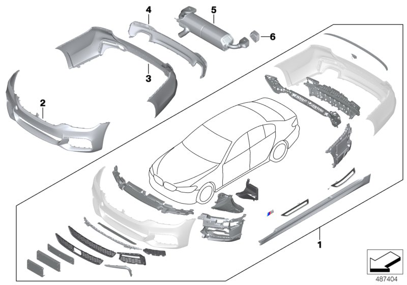 Genuine BMW 18308657603 G30 Rear Muffler With Exhaust Flap (Inc. 530e & 530eX) | ML Performance UK Car Parts