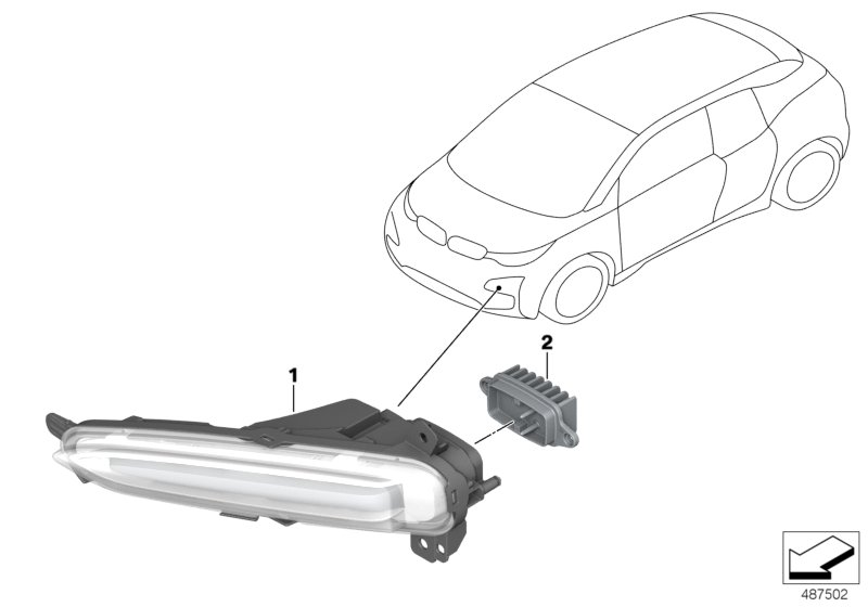 Genuine BMW 63118495584 Led Module For Turn Signal, Right (Inc. i3 94Ah Rex, i3 120Ah & i3s 120Ah) | ML Performance UK Car Parts