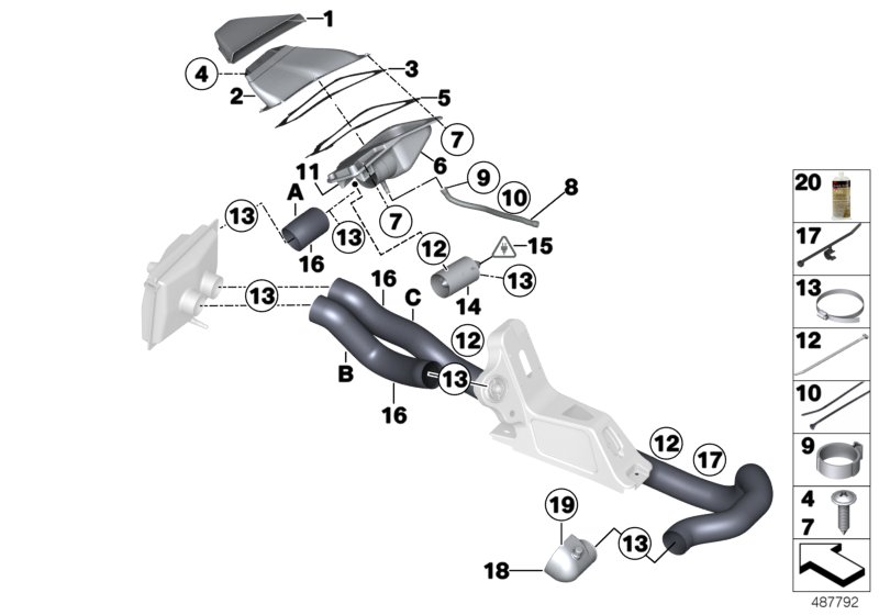 Genuine BMW 51748424596 Ventilation Hose D=80 mm (Inc. M4 GT4 & M6 GT3) | ML Performance UK Car Parts