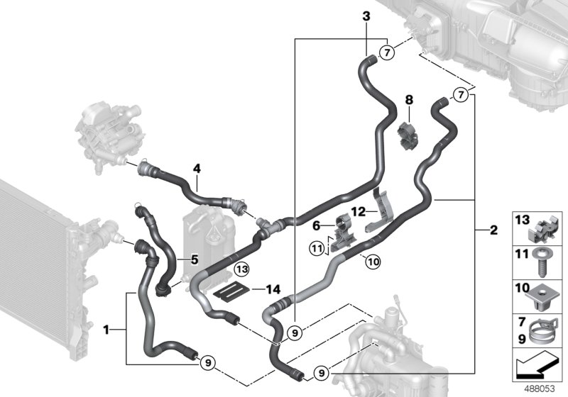 Genuine BMW 64219318344 G11 G31 Coolant Hose, Supply 1 Engine return flow changeover valve (Inc. 740i, 740Li & 640i) | ML Performance UK Car Parts