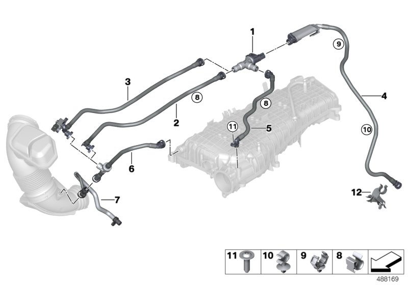 Genuine BMW 13907645855 F23 F31 F36 Fuel Tank Breather Line (Inc. 118i, 218i & 318i) | ML Performance US Car Parts