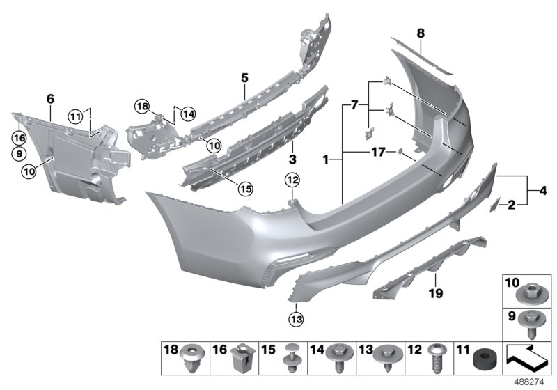 Genuine BMW 51128073379 F90 Cover, Bumper, Rear Primed -M- (Inc. M5) | ML Performance UK Car Parts